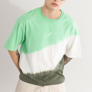 เสื้อยืดคอกลมแขนสั้นทรงโอเวอร์ไซส์ผ้าคอตตอนเจอร์ซีย์สำหรับผู้ชาย สไตล์ลำลอง พิมพ์ลายพร้อมโลโก้ด้านหลัง - Product Image 6