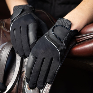 Gants d'équitation antidérapants en cuir synthétique, dos en tissu Soft Shell, pour toutes les saisons - Product Image 2