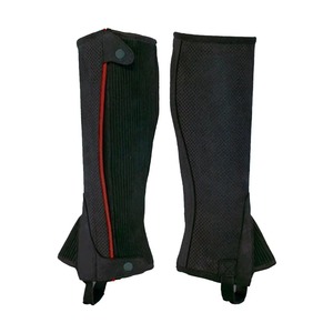 Heavy Duty Real Leather Horse Riding <b>Chaps</b> Equestrian <b>Half</b> <b>Chaps</b> Adjustable Outdoor Horseback Riding Protective Leg Wrap Gear - Product Image 2