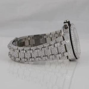Luxury Iced Out Men's <b>Watch</b> with Moissanite Cut Steel <b>Case</b> Hip Hop Collection Crown Design Japan Movement Wedding Gift - Product Image 3