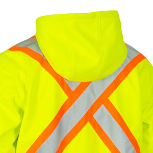 Sweat-shirt réfléchissant haute visibilité jaune, veste de sécurité avec fermeture éclair et poches, vêtements de travail - Product Image 2