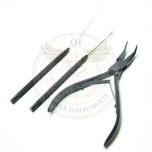 Juego de herramientas de acero para extensiones de cabello con microanillas, incluye alicates de extracción, agujas de anilla, peine de cola, tijeras y herramienta Pinky - Product Image 3