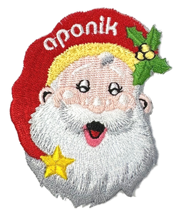 Patch brodé de Noël en feutre non tissé avec boucle thermocollante ou dos adhésif - Product Image 1