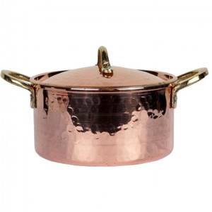 Copper Casserole <b>Pot</b> with Lid <b>Large</b> Capacity Stock <b>Pot</b> for <b>Cooking</b> Serving Kitchenware Hotel Restaurant Use Premium Finish - Product Image 4