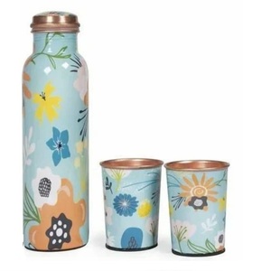 Enamel Printed Health Benefits Pure <b>Copper</b> Metal Water <b>Bottle</b> Kitchenware Decorative Juice and <b>Drinks</b> Storage <b>Copper</b> <b>Bottle</b> - Product Image 3