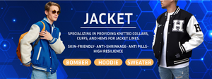 95% Poly + 5% Spandex 300G-580G/m2 Customizable Pattern Durable Eco-Friendly Knitting Rib <b>Collar</b> - Product Image 5