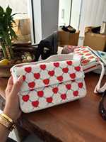 Pochette pliable personnalisée brodée de perles, style bohème, citron, vintage, portable, à bandoulière unique, style bohème, légère pour femme