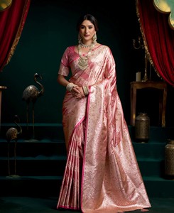 Sari moderne en satin de soie avec pallu élégant à pompons pour bal de promo, Diwali, mariage - Séchage rapide - Product Image 2
