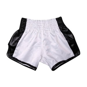 Custom Embroidery Solid Breathable 220g 100% Polyester Silk Casual Fitness Muay Thai Cross-Training Shorts Front Logo for Men - Product Image 2