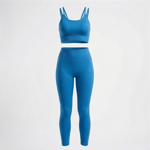 Conjuntos de Yoga de Alta Calidad con Diseño Personalizado, Parte Delantera Sólida, Sin Mangas, 2 Piezas, Transpirables, Tallas Grandes, con Encaje, Ropa Deportiva para Gimnasio - Product Image 1