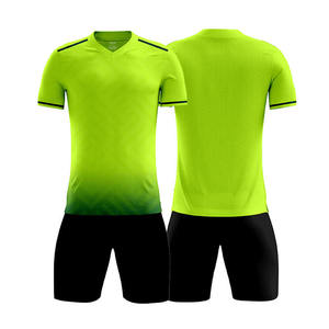 Ensemble de maillots de football unisexe, col en V, manches courtes, vert uni, noir, respirant, anti-transpiration, polyester, coupe athlétique, taille élastique - Product Image 5