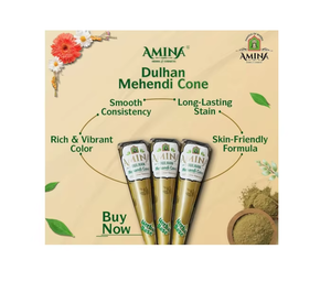 Cône de henné professionnel doré à base de plantes, application facile, fini brillant pour le Mehndi nuptial et l'art corporel festif - Product Image 2