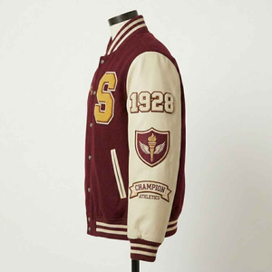 Veste universitaire vintage pour homme en laine avec manches en cuir, style bomber, veste de baseball d'hiver, veste de collège universitaire - Product Image 2