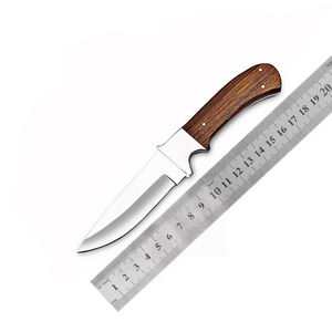 Cuchillos de caza miniatura de última tendencia para exteriores, con hoja de acero 440C, mango de madera de palisandro, portátiles para camping, fijos y parcialmente dentados. - Product Image 6