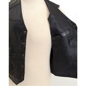 Gilet en cuir premium pour homme, sans manches, décontracté, style motard vintage, vêtement d'extérieur en cuir souple et confortable - Product Image 5