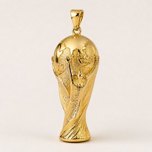 18K Yellow Gold Football <b>Trophy</b> Pendant for Men Custom Sports Championship Locket Wholesale Jewelry - Product Image 6
