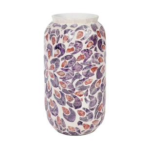 Jarrón de Mosaico de Madreperla Hecho a Mano de Lujo para un Estilo Elegante en el Hogar - Product Image 1