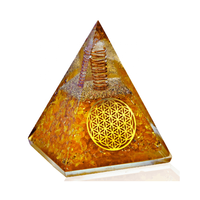 Citrine Orgone Pyramide Cristal Unique pour les Energies Négatives Cristal Chakra Idéal pour Optimisme Positivité et Abondance Financière