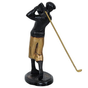 Figura Decorativa de Jugador de Golf en Metal Chapado en Oro Pulido, Hecha a Mano, con Palo de Golf, para Decoración de Hogar, Oficina, Escritorio o Estante - Product Image 5