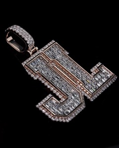Custom Iced Out VVS Moissanite Name Letter <b>Pendant</b> Two Tone Custom <b>Initial</b> Letter <b>Pendant</b> <b>Silver</b> 925 Gold Plated Hip Hop Jewelry - Product Image 6