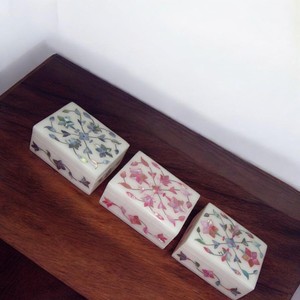 Marble Keepsake Storage Box Floral MOP Inlay Work | Artisan Handcrafted | Manufacturer Exporter <b>Boxes</b> - Product Image 3