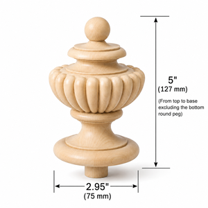 Solid Wood Fence and Stair <b>Post</b> Topper Decorative Newel Finial Maple Wood <b>Post</b> Cap Custom Sizes - Product Image 2
