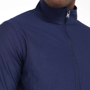 Ensemble de survêtement bleu marine pour homme, veste à fermeture éclair à manches longues et pantalon de jogging, couleur unie décontractée, respirant, vêtements d'automne - Product Image 6