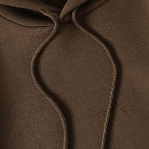 Sweat-shirts pour hommes fabriqués directement en usine, couleur marron uni personnalisée, mélange coton et polyester, vêtements d'hiver pour hommes - Product Image 4