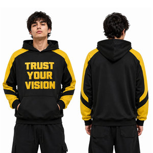 เสื้อฮู้ดผู้ชาย Trust Your Vision สีดำเหลือง แขนเสื้อแบบแร็กแลน ผ้าฟลีซ สไตล์ลำลองสำหรับฤดูใบไม้ร่วง ทรงปกติ พิมพ์ลายโลโก้ด้านหน้า - Product Image 6