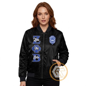 เสื้อแจ็คเก็ตวาร์ซิตี้ Zeta Phi Beta แบบสั่งทำพิเศษจาก GREEK TREASURES เสื้อผ้าสำหรับชมรมนักศึกษา คุณภาพสูง ระบายอากาศได้ดี ซับในผ้าซาตินไหม ปักลายอย่างประณีต - Product Image 4