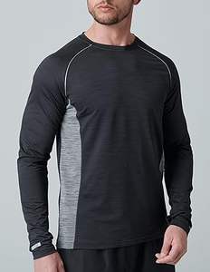 Lot de 3 T-shirts unisexes à manches longues Dry Fit, hauts de performance athlétique légers avec trous pour les pouces, respirants et anti-bactériens - Product Image 2