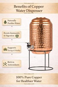 Distributeur d'eau en cuivre avec finition martelée et robinet pour usage domestique - Product Image 6