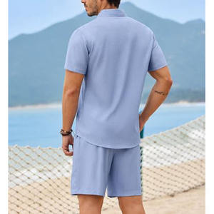 Le tissu est doux, extensible et respirant, idéal pour la peau. Ensemble deux pièces été homme/femme, short, idéal pour sortir. - Product Image 4