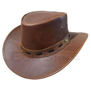 Wholesale Cowboy <b>Hats</b> Premium Leather <b>Western</b> Headwear Outdoor Travel Casual Fashion OEM Bulk Leather <b>Hats</b> - Product Image 3