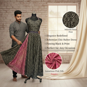 Vestido Largo Estampado Floral Estilo Boho para Mujer |   Vestido de Verano con Tirantes Finos |   Vestido Largo Informal para Fiesta en la Playa - Product Image 5