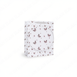 Borsa Regalo Ilan con Motivo a Farfalla, Taglia M, Confezione in Carta Bianca - Product Image 1