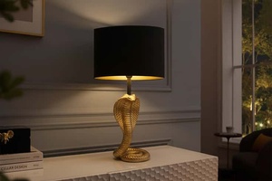 Luxury Modern Cobra <b>Table</b> <b>Lamp</b> Snake Design Diwali Decorative Bedside <b>Lamp</b> Tabletop Installation Gold-Tone <b>Base</b> Indian Exporte - Product Image 6