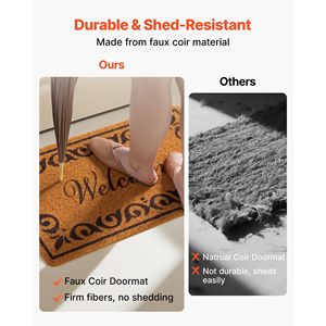 Paillasson d'entrée extérieur tout temps 29.5 "x 17" Tapis de porte avant en fibre de coco antidérapant à profil bas Support facile à nettoyer pour garage - Product Image 2