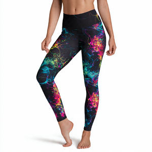 Leggings de Compresión para Yoga y Gimnasio para Mujer, Cintura Elástica, Sin Costuras, Ecológicos, Estampado por Transferencia de Calor, Sólidos, Duraderos, Modernos, Largos - Product Image 3