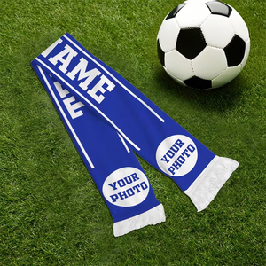 Bufanda de lana personalizada para club de fútbol, color azul, ligera y duradera, para aficionados al fútbol, unisex. - Product Image 5