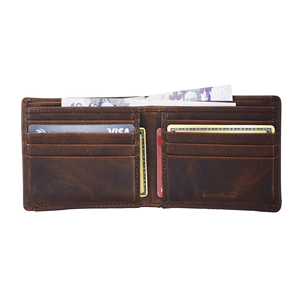 Premium Quality Fashion Genuine Leather Canvas Bifold <b>Wallet</b> <b>Men</b> <b>RFID</b> Blocking Light Weight Custom Logo Wholesale Best Price - Product Image 2