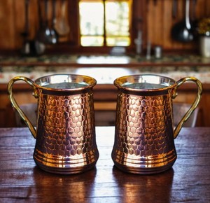 Taza de Cobre Puro para Beber Agua, Hecha a Mano con Acabado Martillado, para un Estilo de Vida Saludable, para el Hogar, Restaurante, Hidratación Diaria - Product Image 3