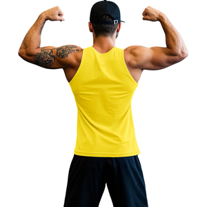 Camiseta sin mangas para hombre de alta calidad, ropa deportiva para gimnasio, uso en interiores y exteriores, logotipo personalizado con impresión, fácil de usar. - Product Image 2