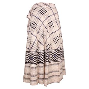 กระโปรงผ้าฝ้ายสำหรับสุภาพสตรี,พิมพ์ลายบล็อกมือ SW0417 - Product Image 5