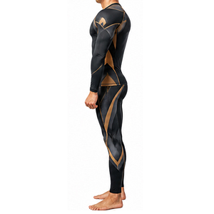 Ensemble de survêtement de sport pour hommes : T-shirt à manches longues et leggings respirants et extensibles pour la course, la gym et l'entraînement - Product Image 6