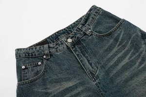 Pantalones Vaqueros Anchos Personalizados para Hombre, de Alta Calidad, Lavados, Estilo Urbano, de Pierna Ancha - Product Image 3