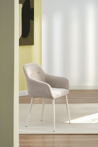 Modern Durable Upholstered <b>Dining</b> <b>Armchair</b> with Backrest Metal Legs Microfiber Fabric for Home Restaurant & Hotel <b>Dining</b> Rooms - Product Image 5