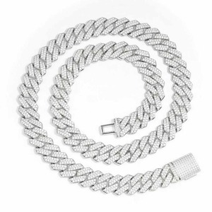 Cadena Cubana con Micro Pavé de Diamantes para Hombre, Joyería Premium para Discotecas, Fiestas y Desfiles de Moda, Disponible para Exportación - Product Image 1