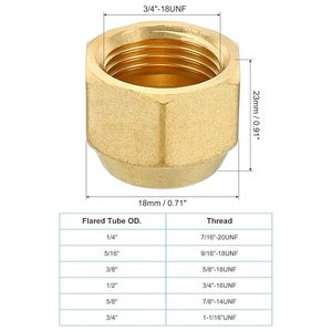 Tuerca hexagonal roscada de latón para tubería, accesorio mecanizado para piezas de calentadores - Product Image 2