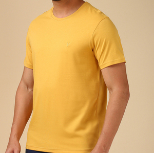 Camiseta de Algodón Lisa para Hombre, Corte Regular, Cuello Redondo, Cómoda, Informal, para Uso Diario, Precio de Fábrica, OEM Personalizado - Product Image 3